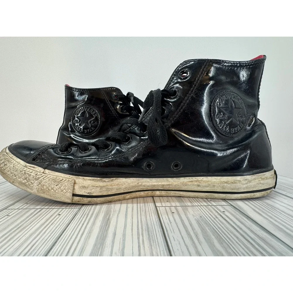 Converse All Star‎ Chuck Taylor High Top Black Patent Leather Sneakers Men's 10 - Picture 6 of 9